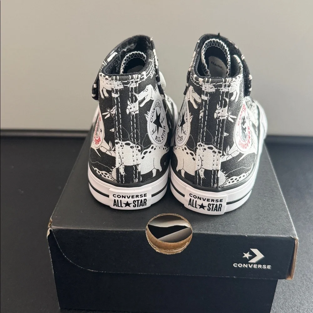 Converse Black & White Dino Dinoverse High Top Sneakers Toddler Size 5 New NIB
